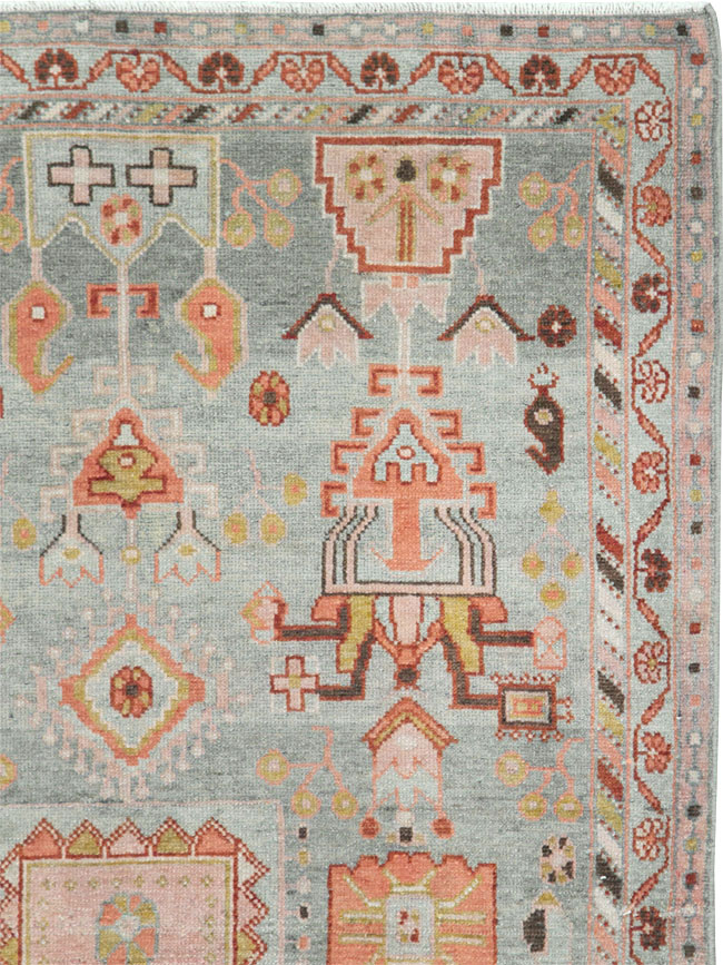Vintage Persian Malayer Throw Rug, No.28595 - Gss