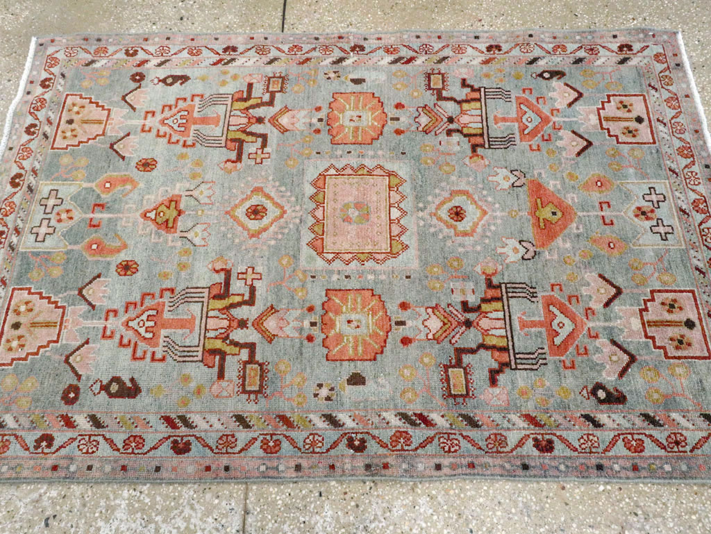 Vintage Persian Malayer Throw Rug, No.28595 - Gss