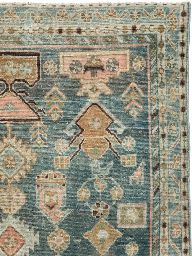 Vintage Persian Malayer Throw Rug, No.28606 - Gss