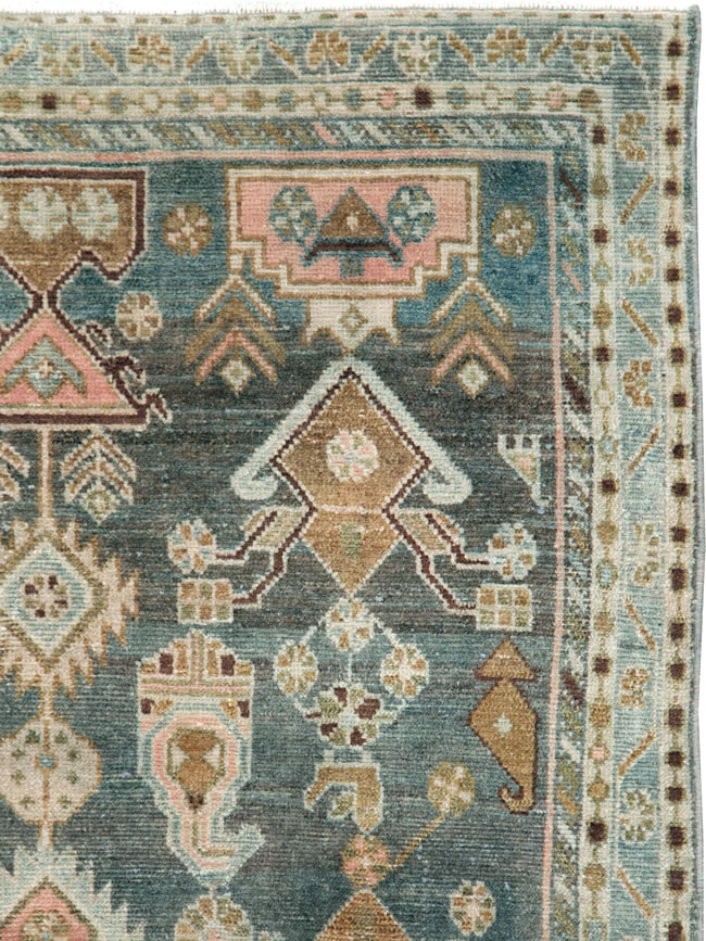 Vintage Persian Malayer Throw Rug, No.28606 - Gss