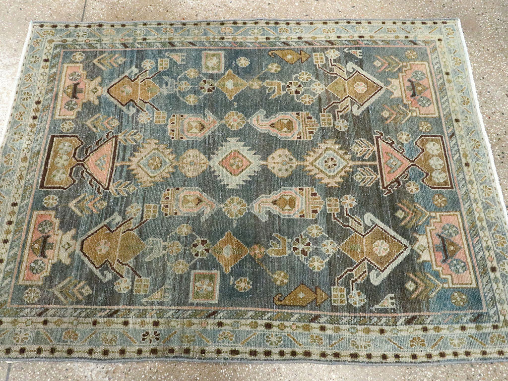 Vintage Persian Malayer Throw Rug, No.28606 - Gss