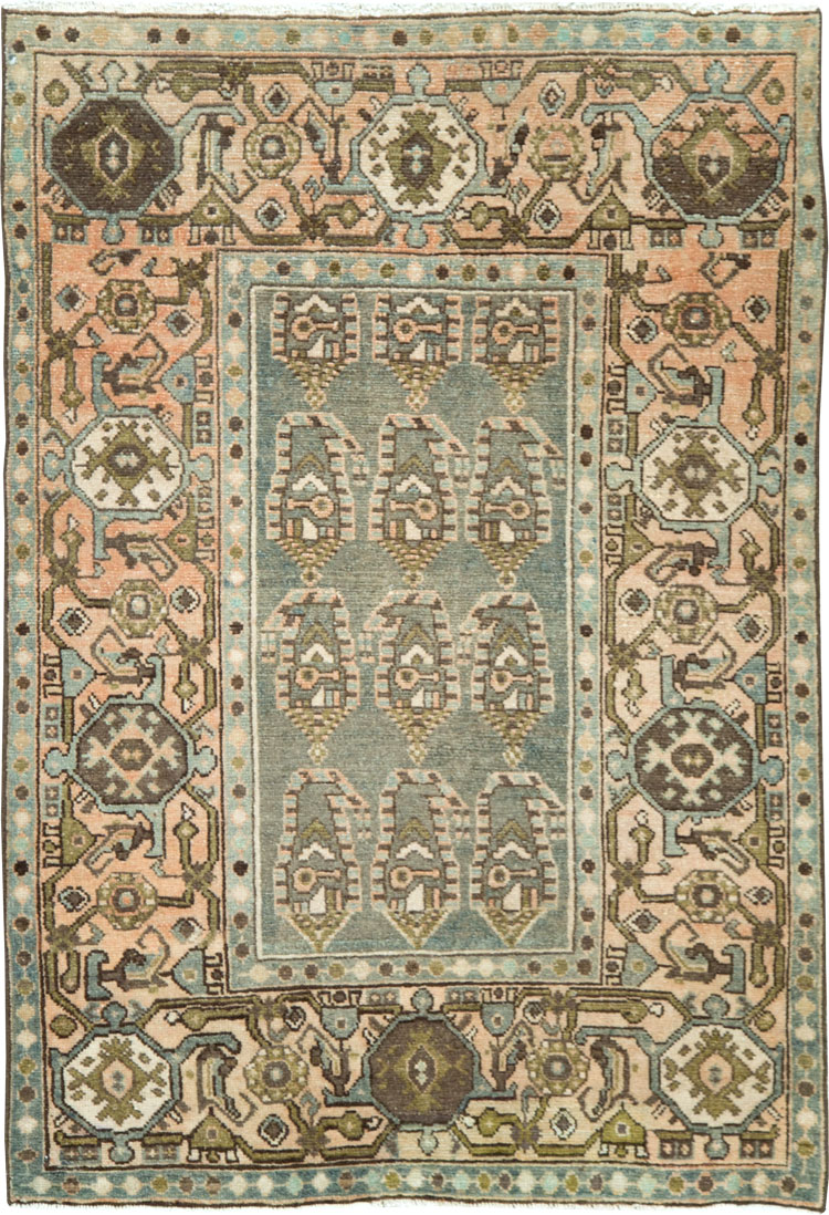 Vintage Persian Malayer Throw Rug, No.28638 - Gss