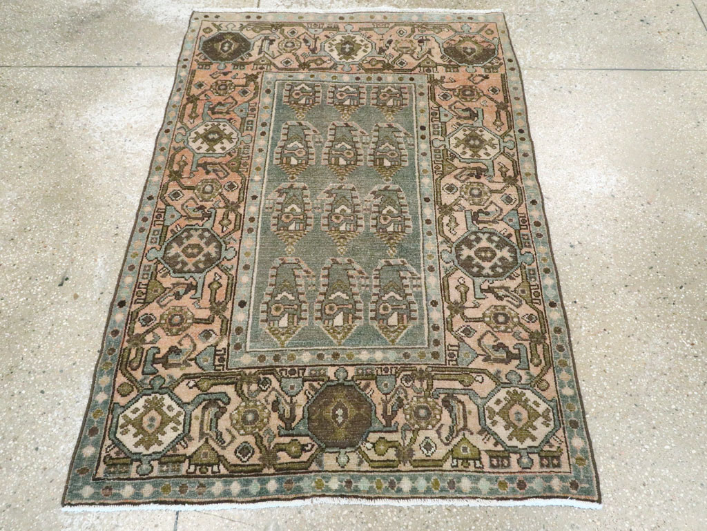 Vintage Persian Malayer Throw Rug, No.28638 - Gss