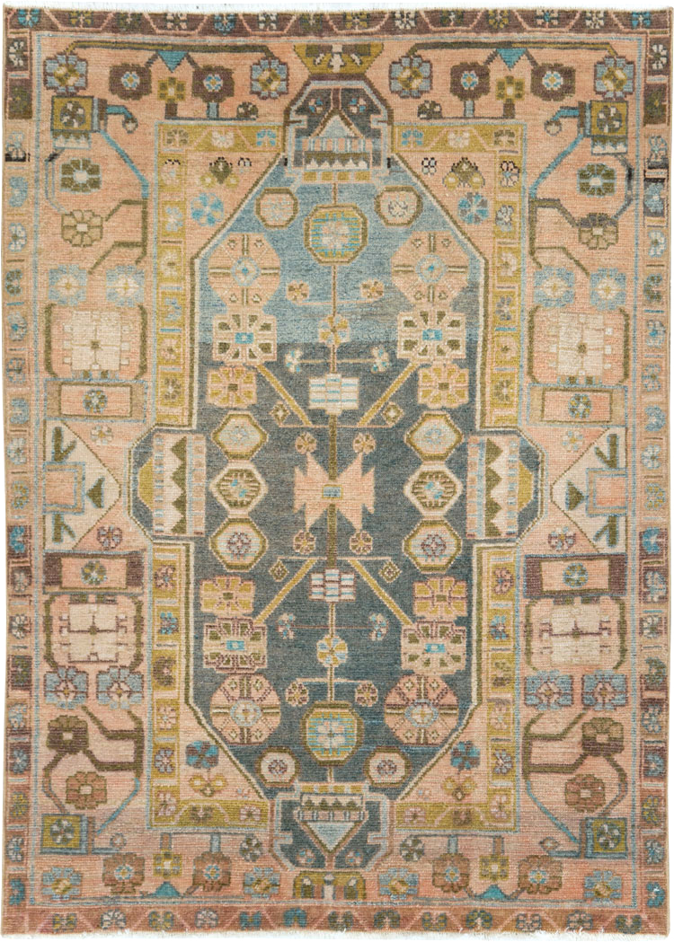 Vintage Persian Malayer Throw Rug, No.28640 - Gss
