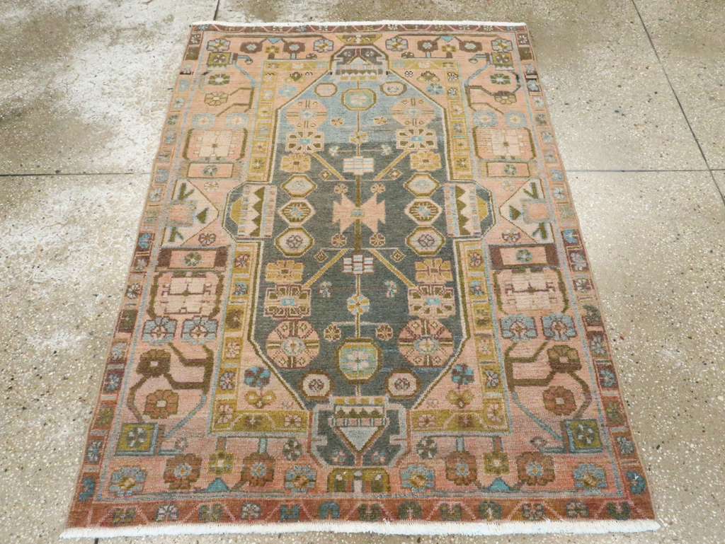 Vintage Persian Malayer Throw Rug, No.28640 - Gss