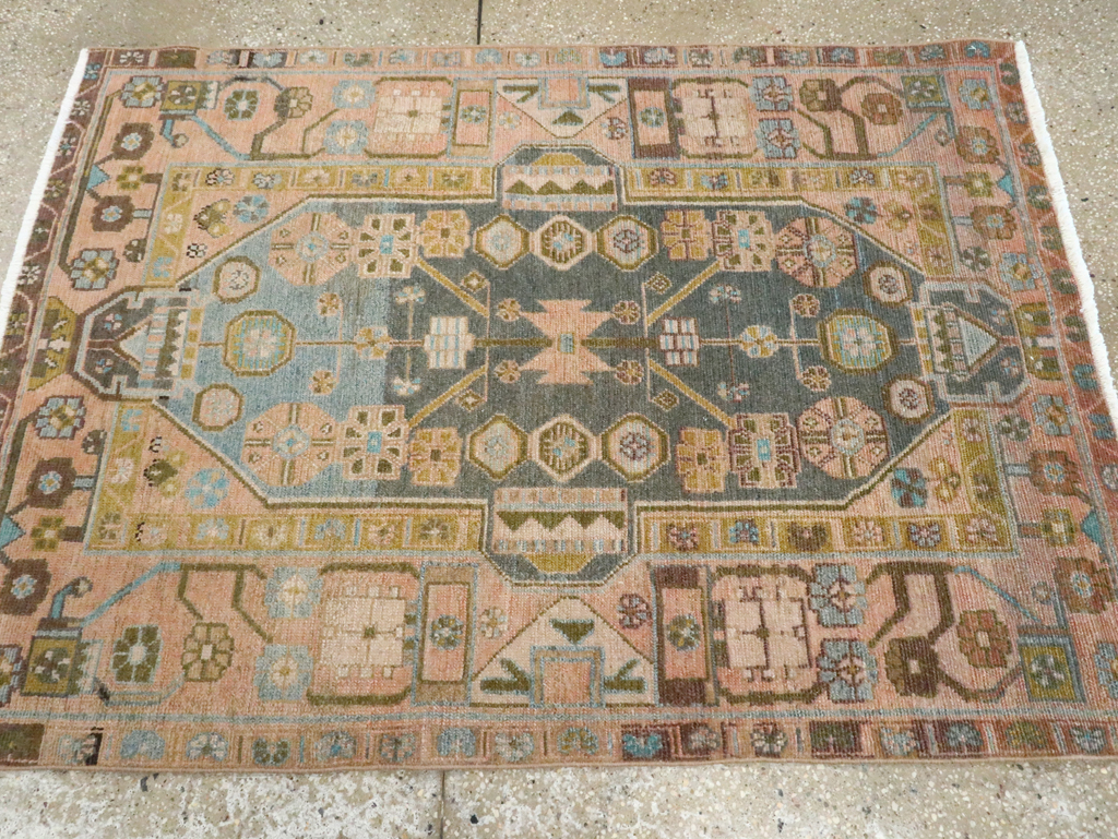 Vintage Persian Malayer Throw Rug, No.28640 - Gss