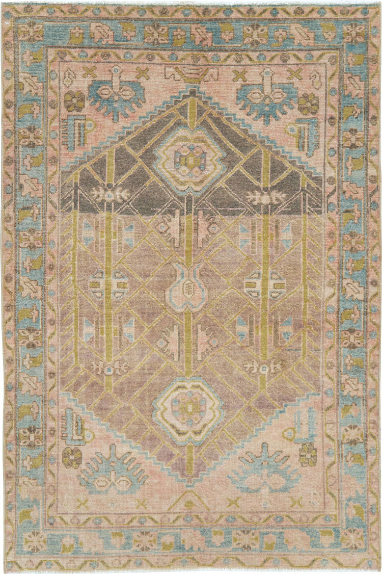 Vintage Persian Malayer Throw Rug, No.28643 - Gss