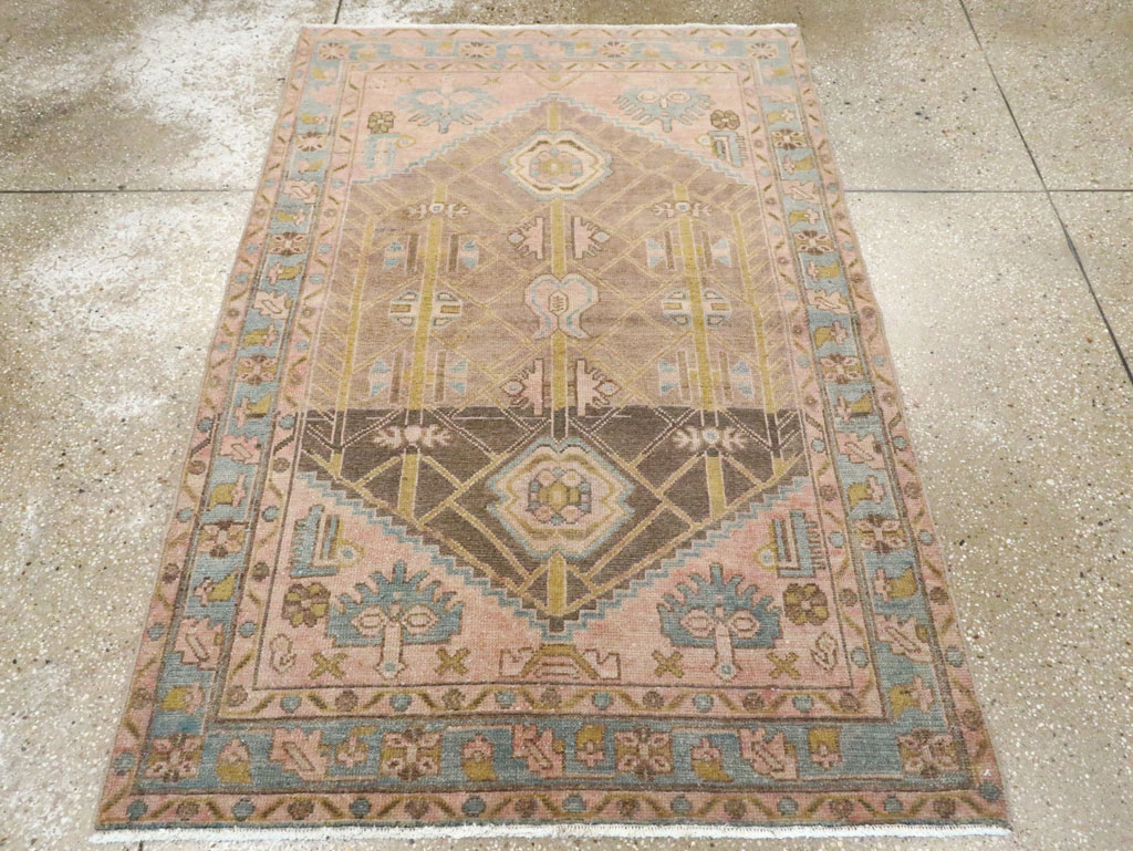 Vintage Persian Malayer Throw Rug, No.28643 - Gss