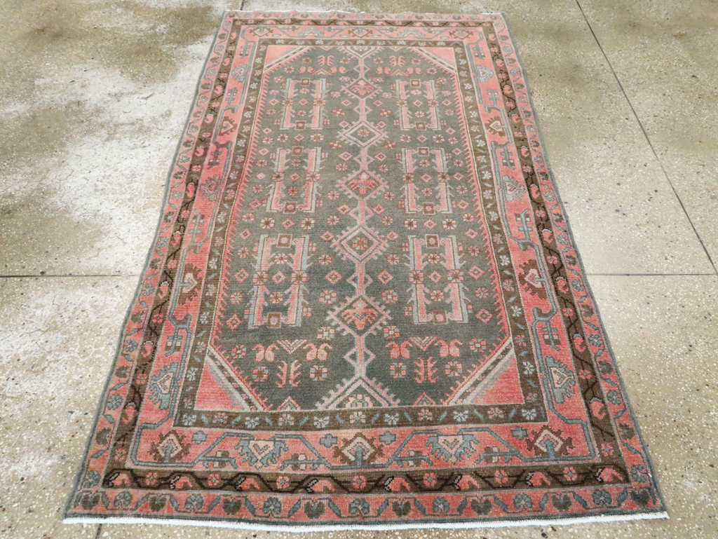 Vintage Persian Malayer Throw Rug, No.28646 - Gss
