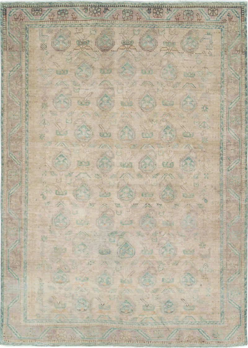 Vintage Persian Afshar Accent Rug, No.28647 - Gss