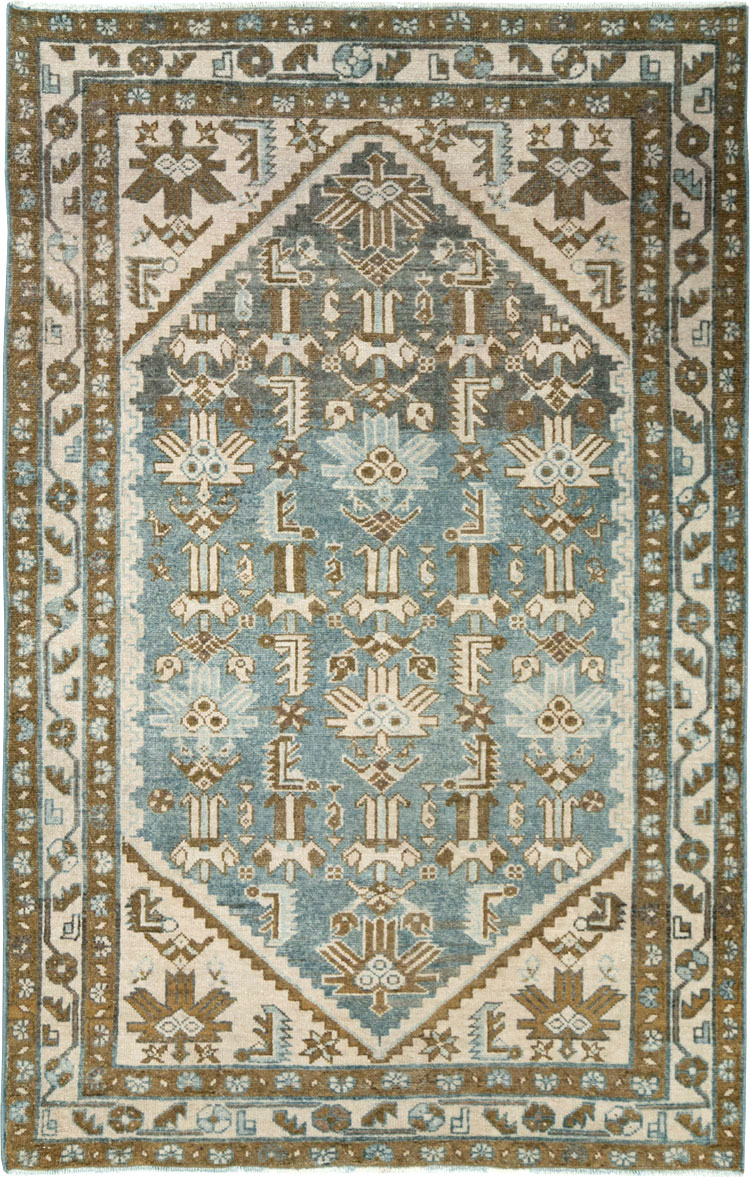 Vintage Persian Malayer Accent Rug, No.28659 - Gss