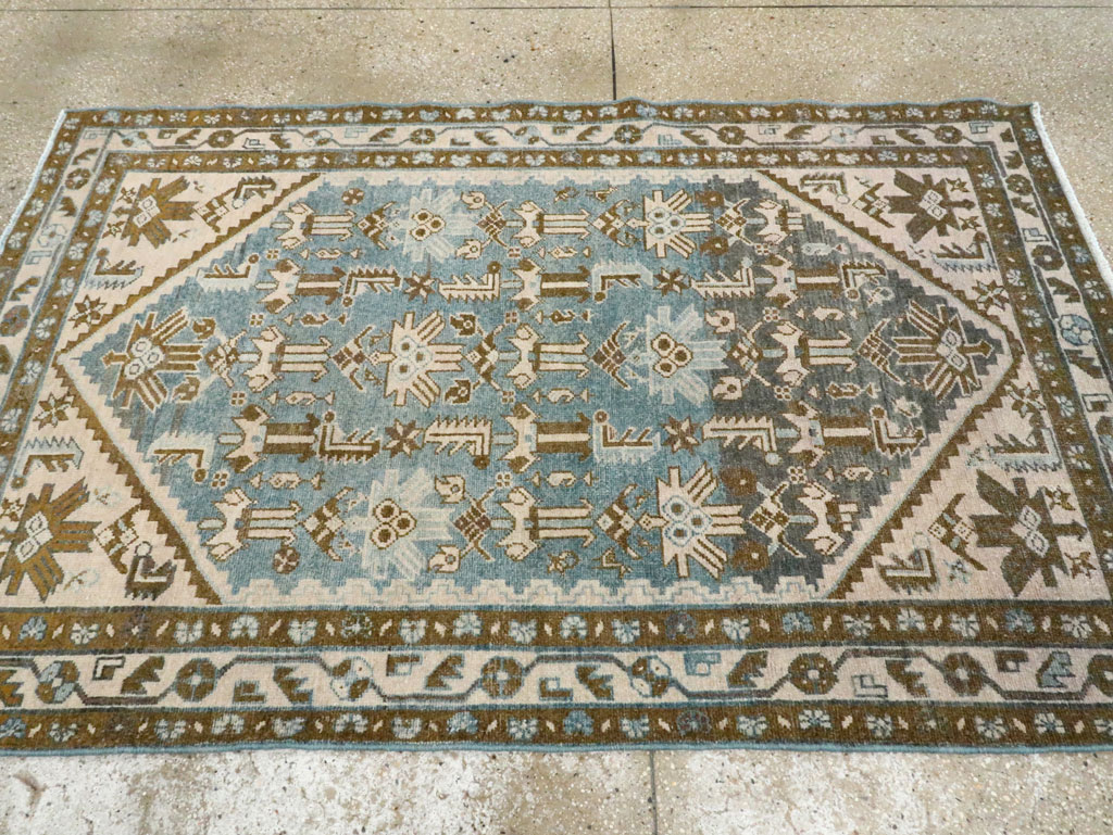 Vintage Persian Malayer Accent Rug, No.28659 - Gss