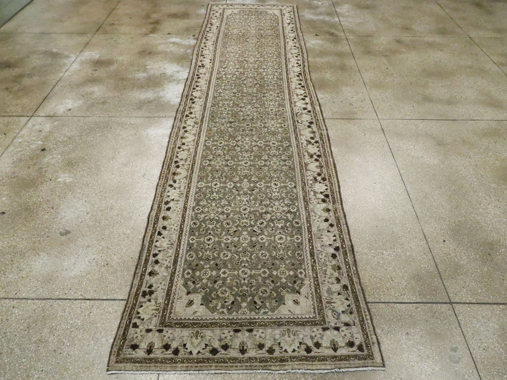 Vintage Persian Malayer Wide Gallery Runner, No.28705 - Gss
