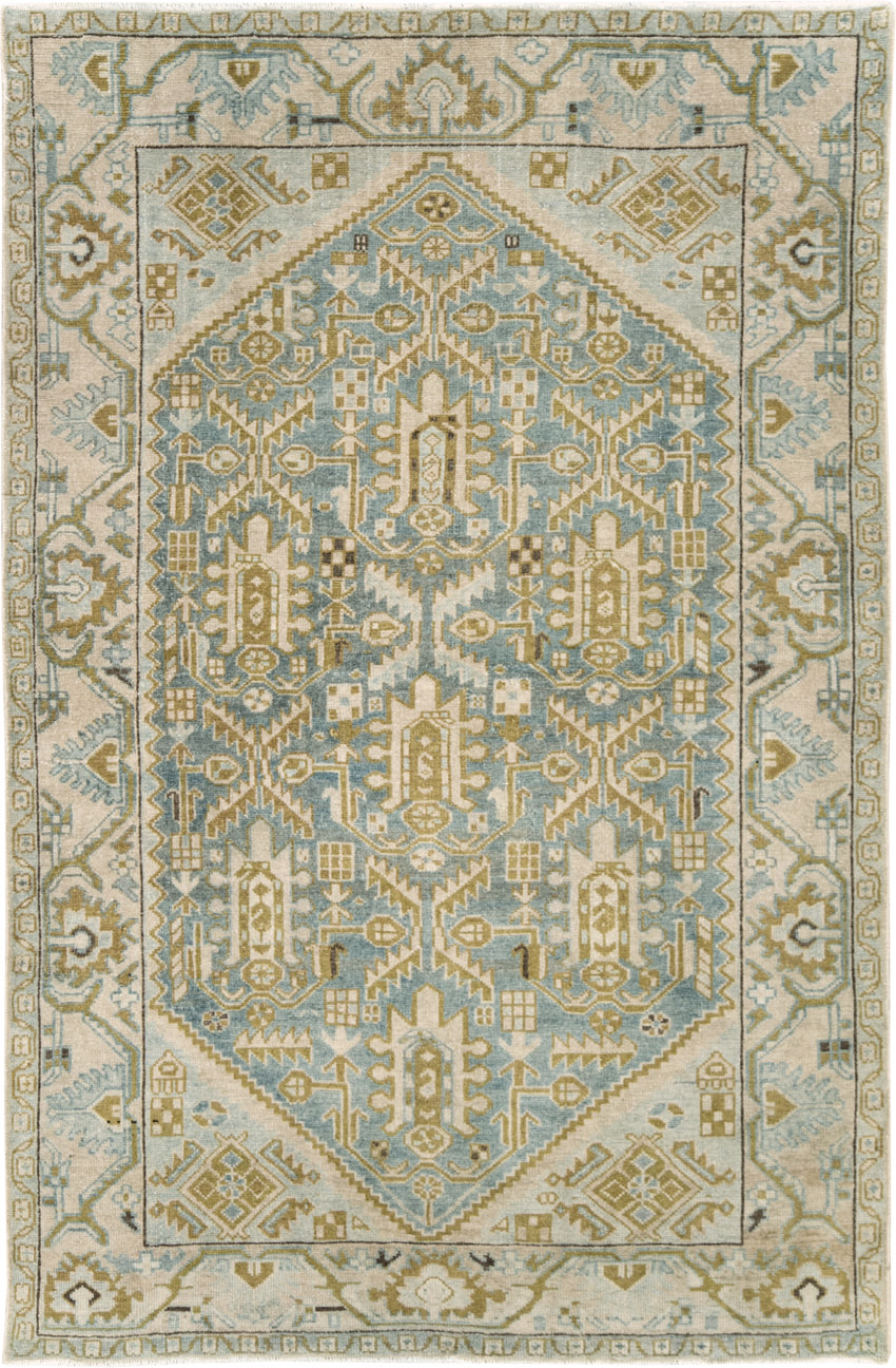 Vintage Persian Malayer Accent Rug, No.28763 - Gss