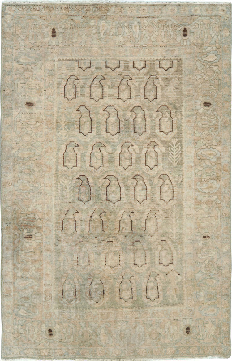 Vintage Persian Malayer Throw Rug, No.28765 - Gss