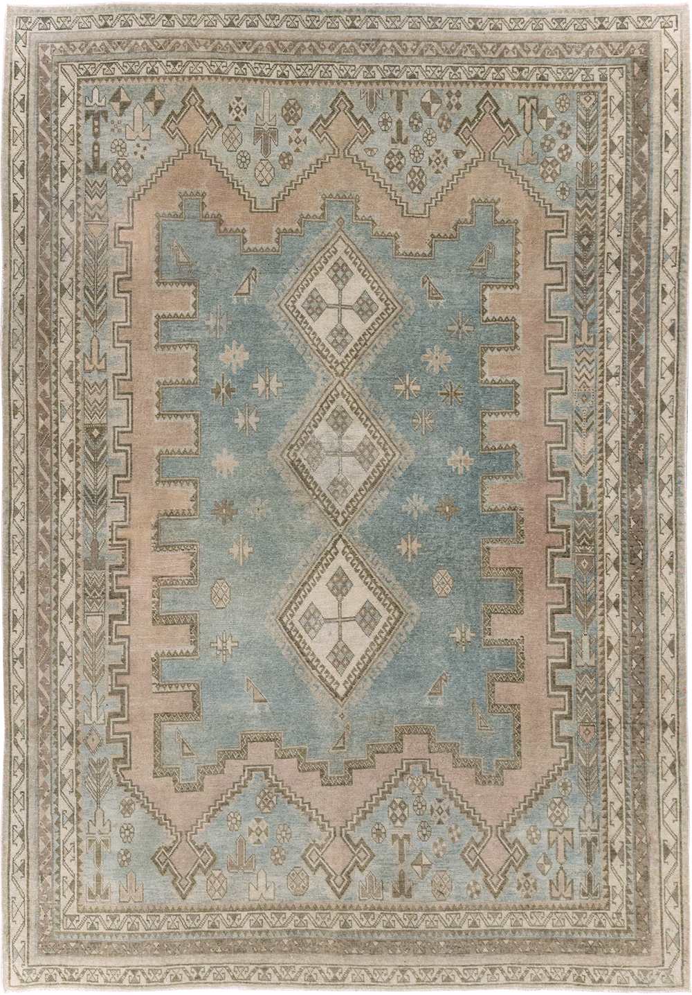 Vintage Persian Afshar Accent Rug, No.28777 - Gss