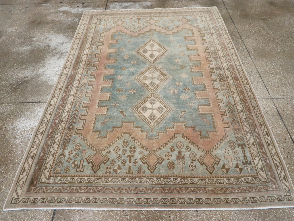 Vintage Persian Afshar Accent Rug, No.28777 - Gss