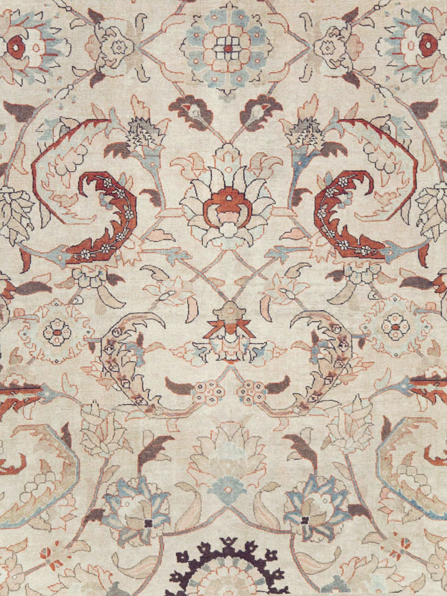 Antique Persian Tabriz Room Size Carpet, No.28783 - Gss