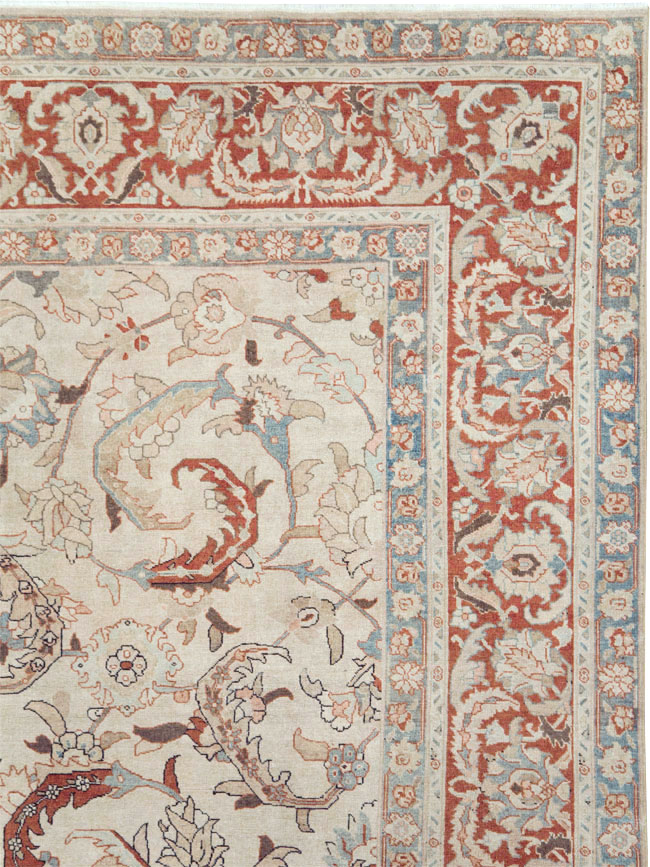 Antique Persian Tabriz Room Size Carpet, No.28783 - Gss