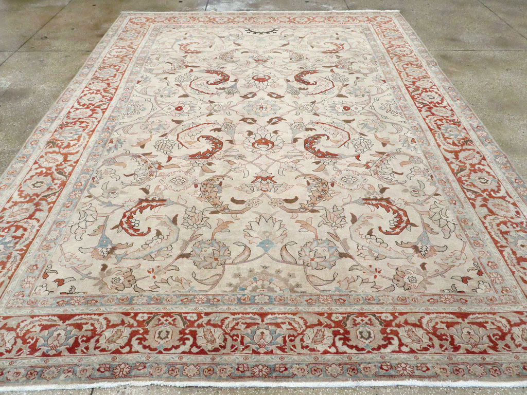 Antique Persian Tabriz Room Size Carpet, No.28783 - Gss