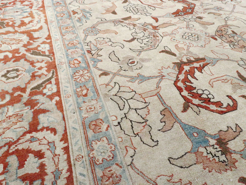 Antique Persian Tabriz Room Size Carpet, No.28783 - Gss