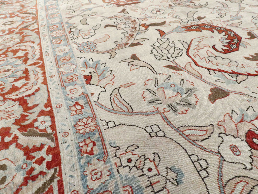 Antique Persian Tabriz Room Size Carpet, No.28783 - Gss