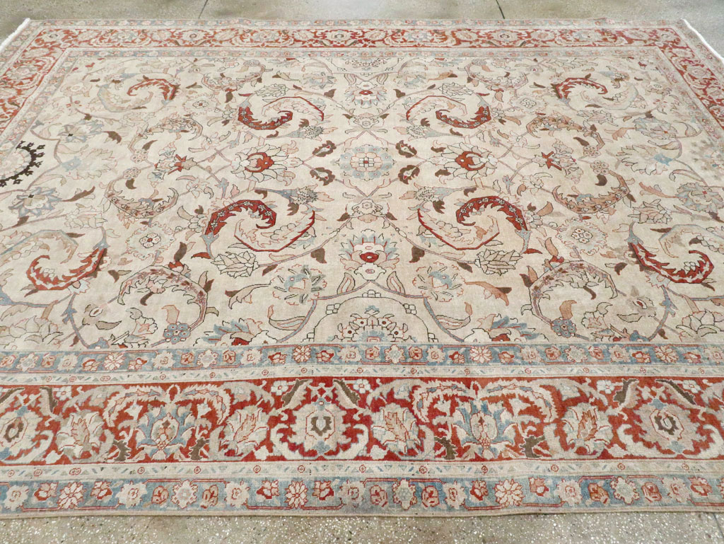 Antique Persian Tabriz Room Size Carpet, No.28783 - Gss