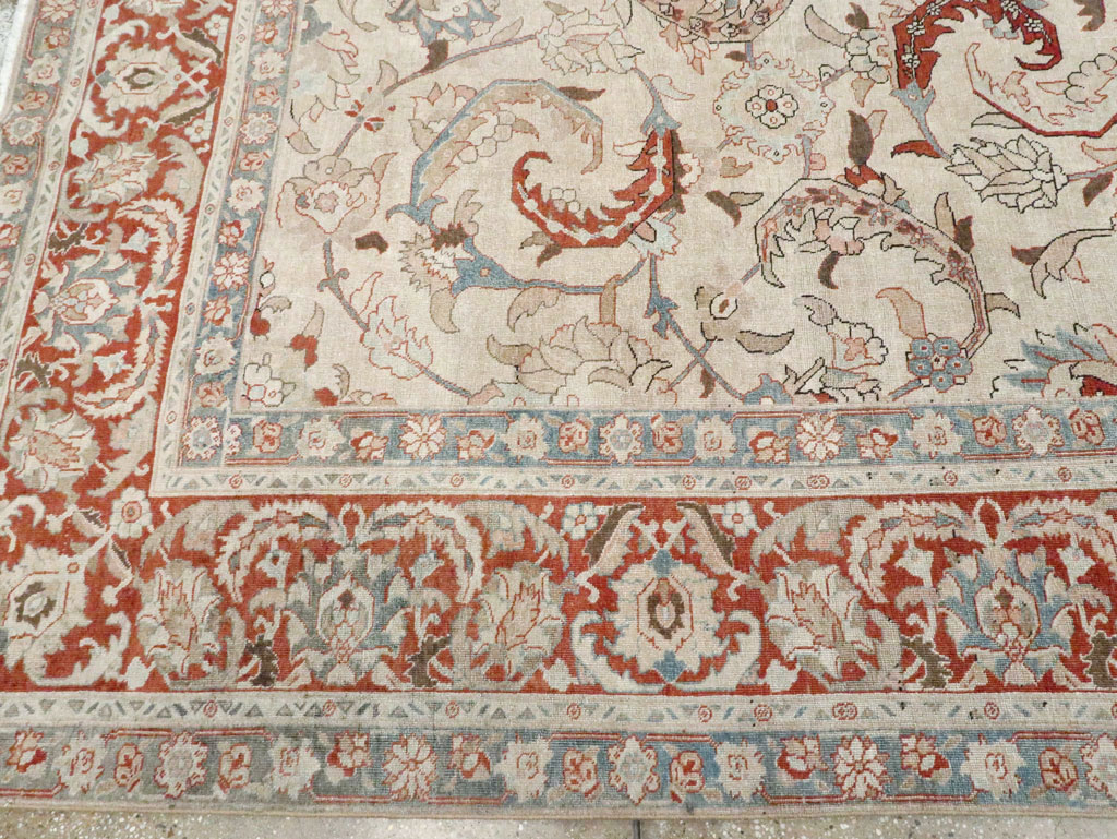 Antique Persian Tabriz Room Size Carpet, No.28783 - Gss