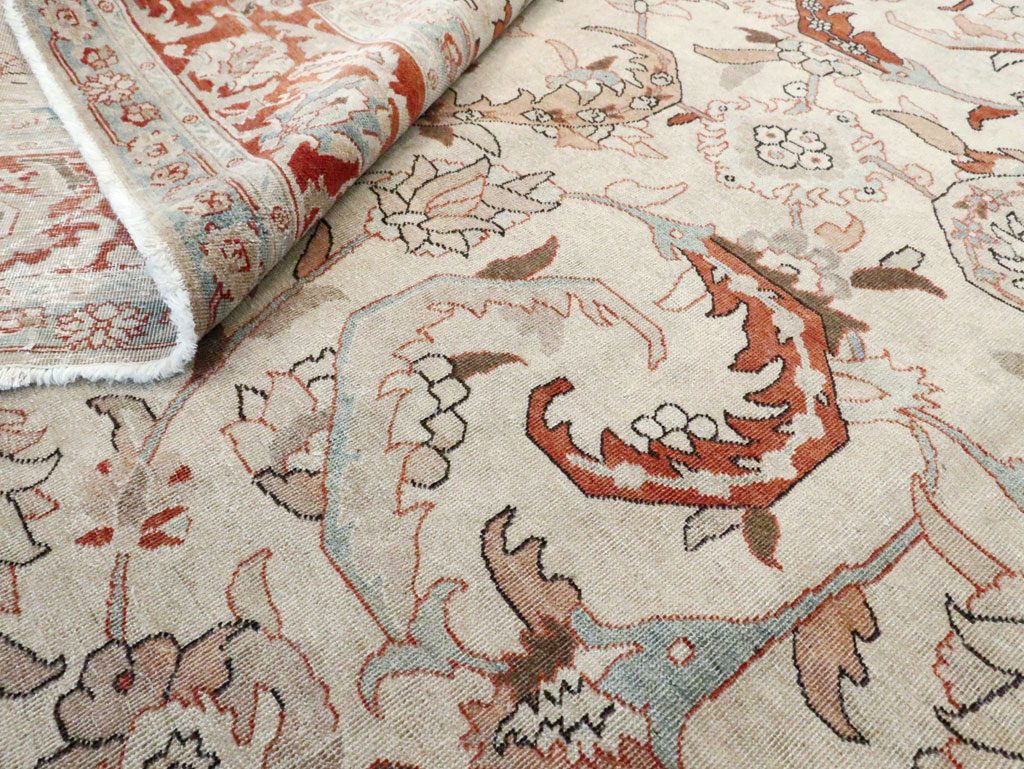 Antique Persian Tabriz Room Size Carpet, No.28783 - Gss
