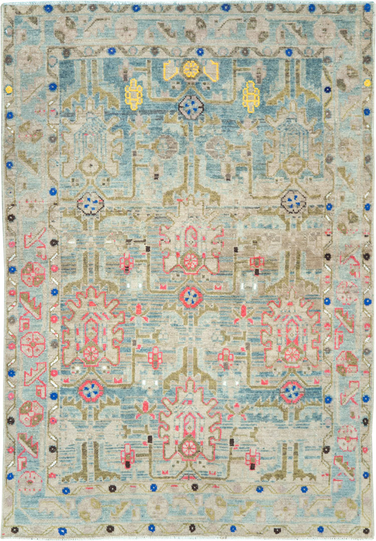 Vintage Persian Malayer Throw Rug, No.28796 - Gss