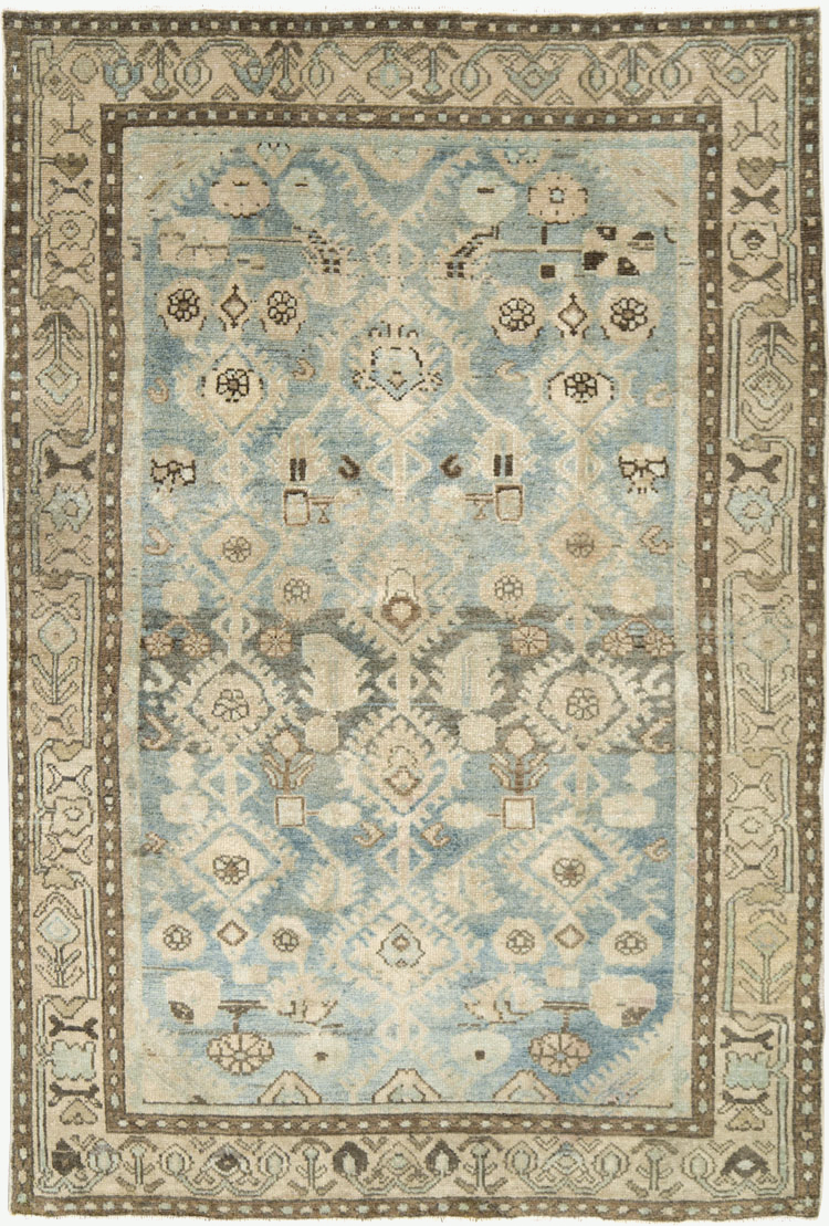 Vintage Persian Malayer Throw Rug, No.28823 - Gss