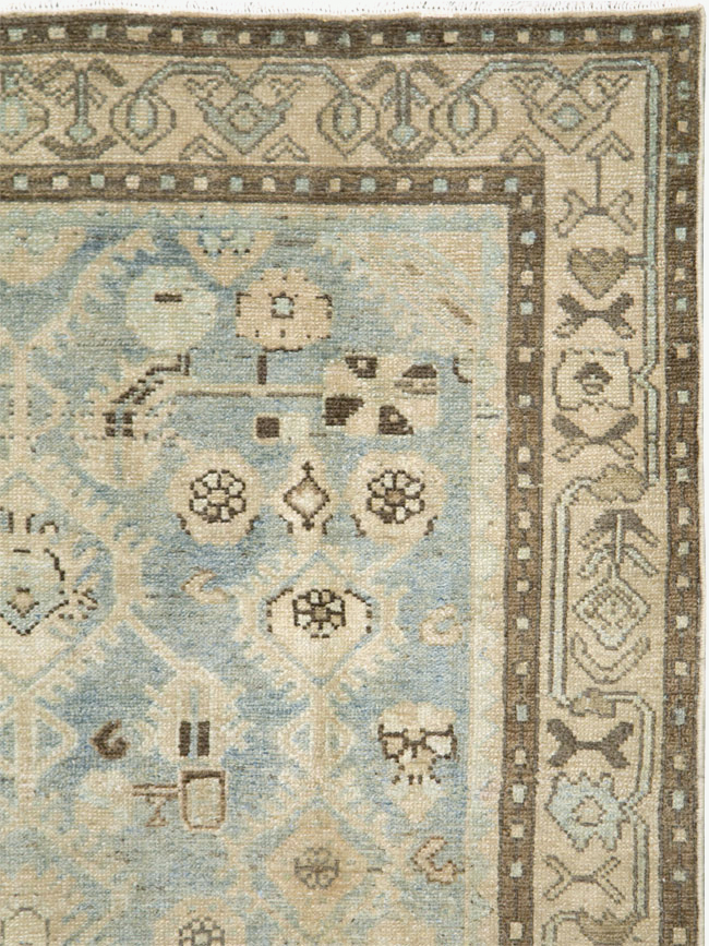 Vintage Persian Malayer Throw Rug, No.28823 - Gss