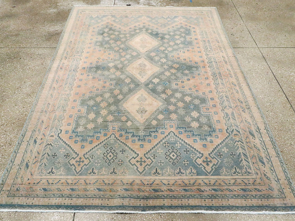 Vintage Persian Afshar Accent Rug, No.28858 - Gss