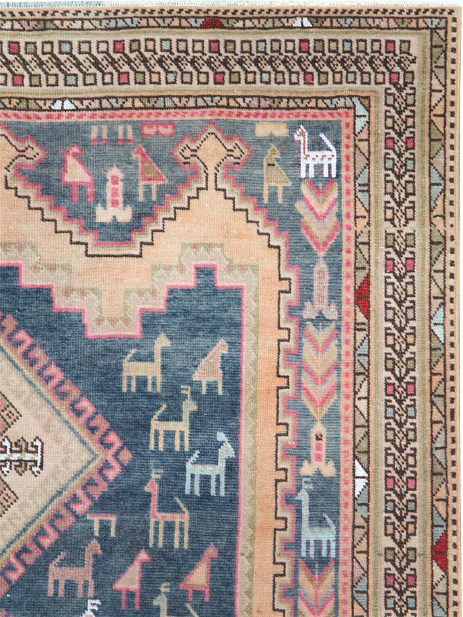 Vintage Persian Afshar Accent Rug, No.28862 - Gss