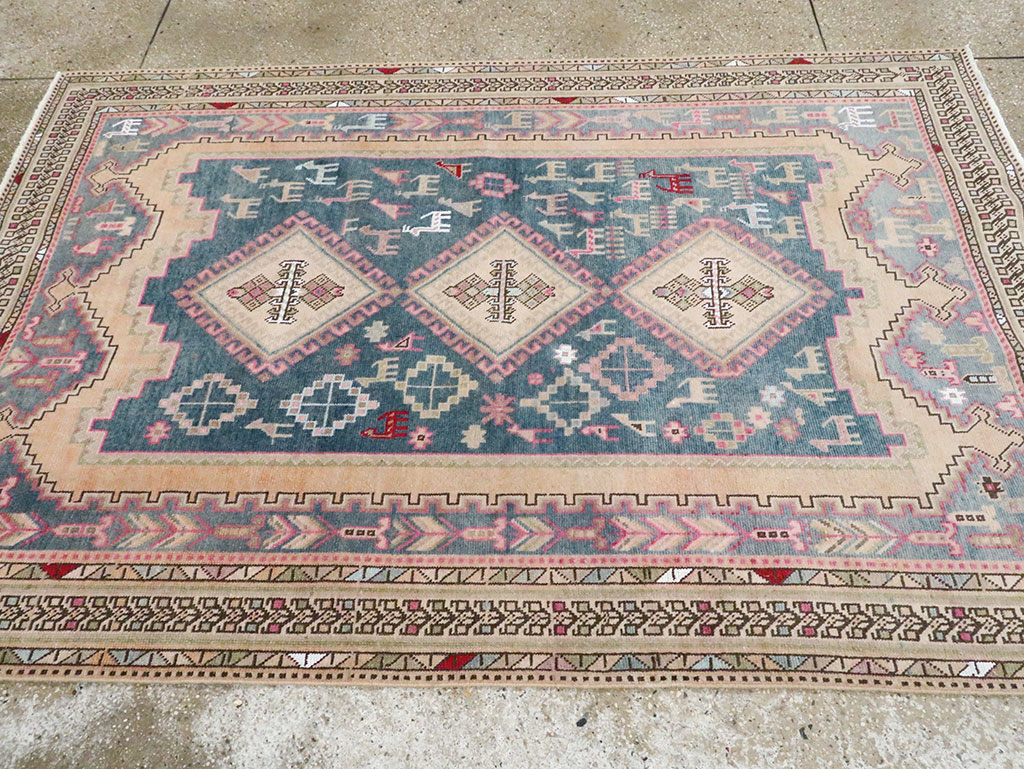 Vintage Persian Afshar Accent Rug, No.28862 - Gss