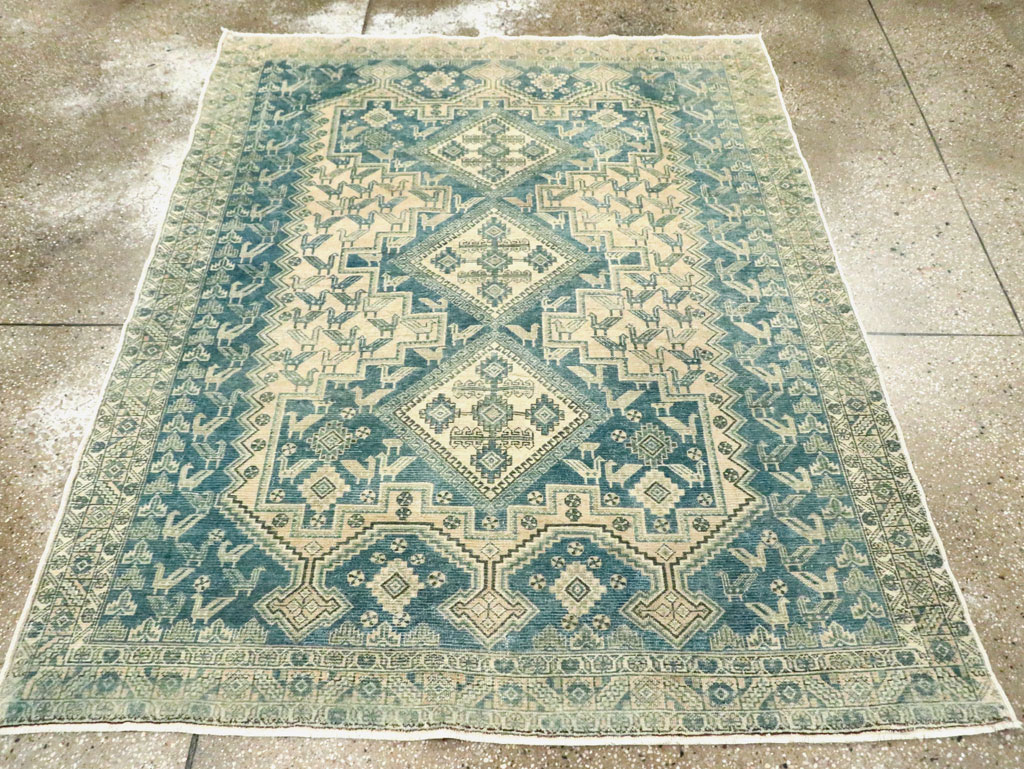 Vintage Persian Afshar Accent Rug, No.28874 - Gss