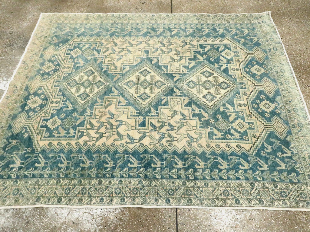 Vintage Persian Afshar Accent Rug, No.28874 - Gss