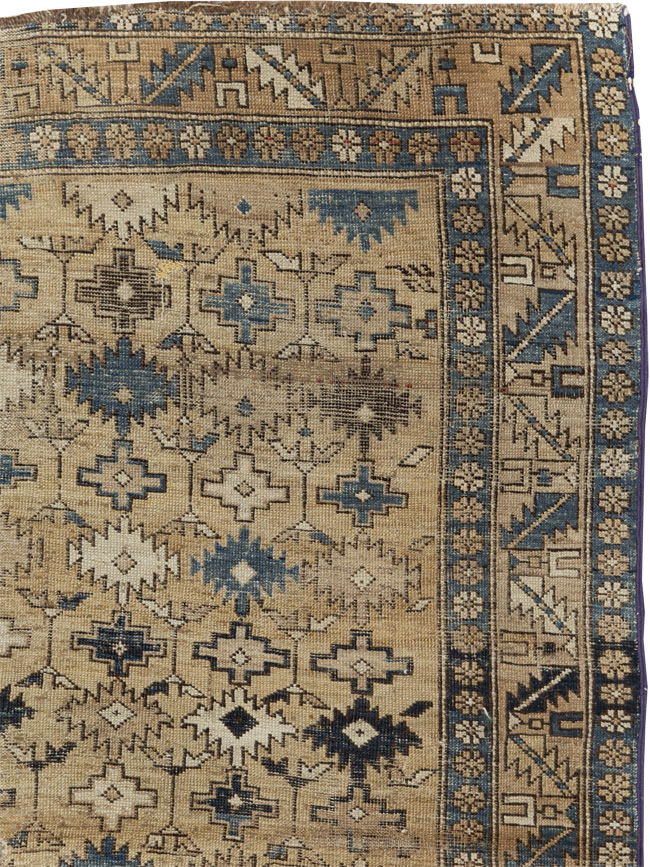 Distressed Antique Caucasian Shirvan Square Accent Rug, No.28894 - Gss