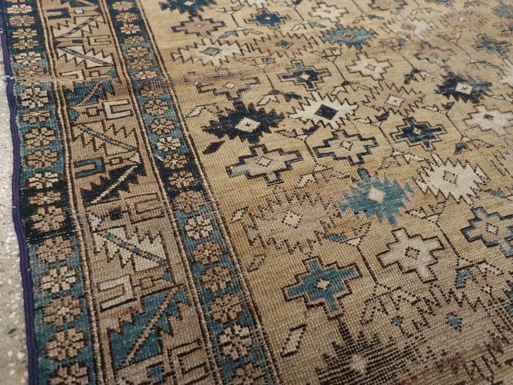 Distressed Antique Caucasian Shirvan Square Accent Rug, No.28894 - Gss