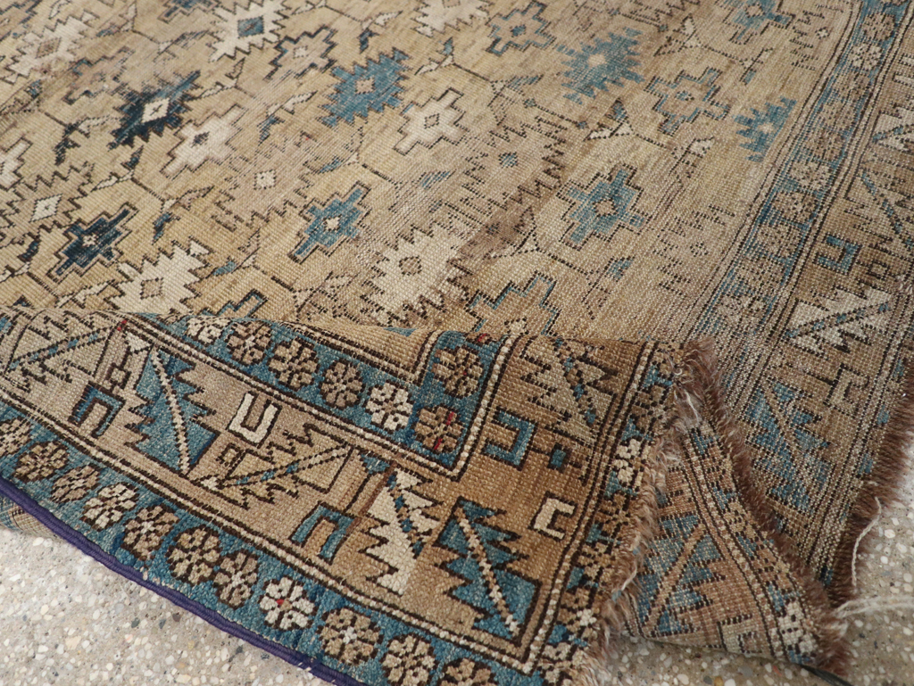 Distressed Antique Caucasian Shirvan Square Accent Rug, No.28894 - Gss