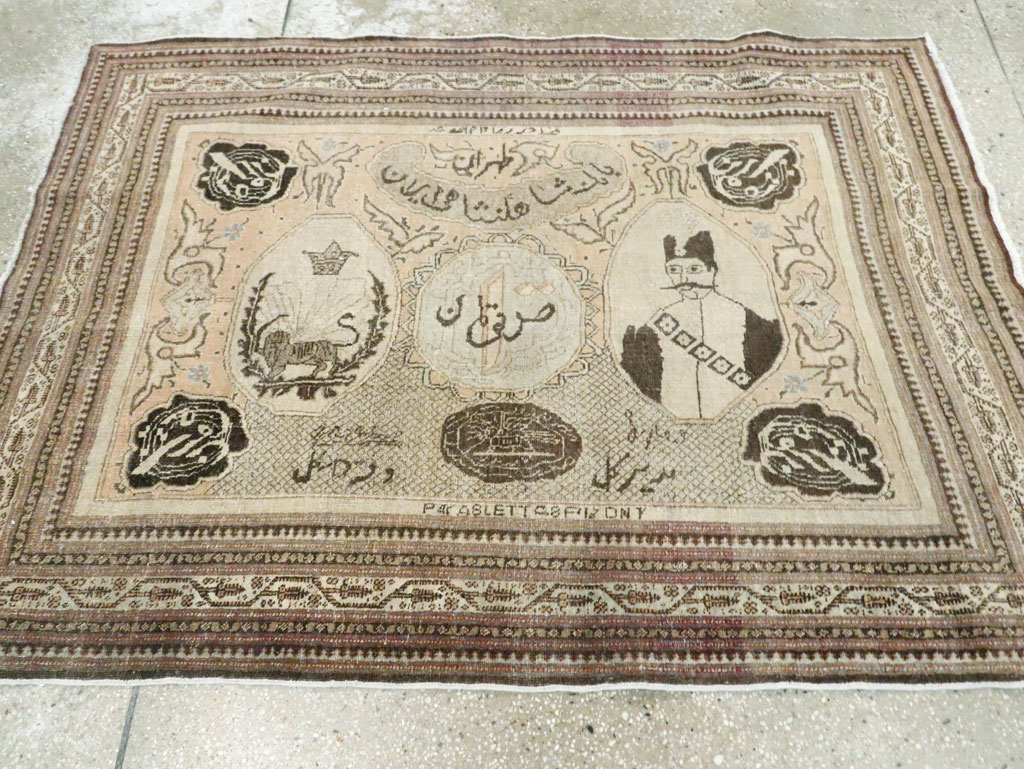 Antique Persian Tabriz Pictorial Rug, No.28901 - Gss