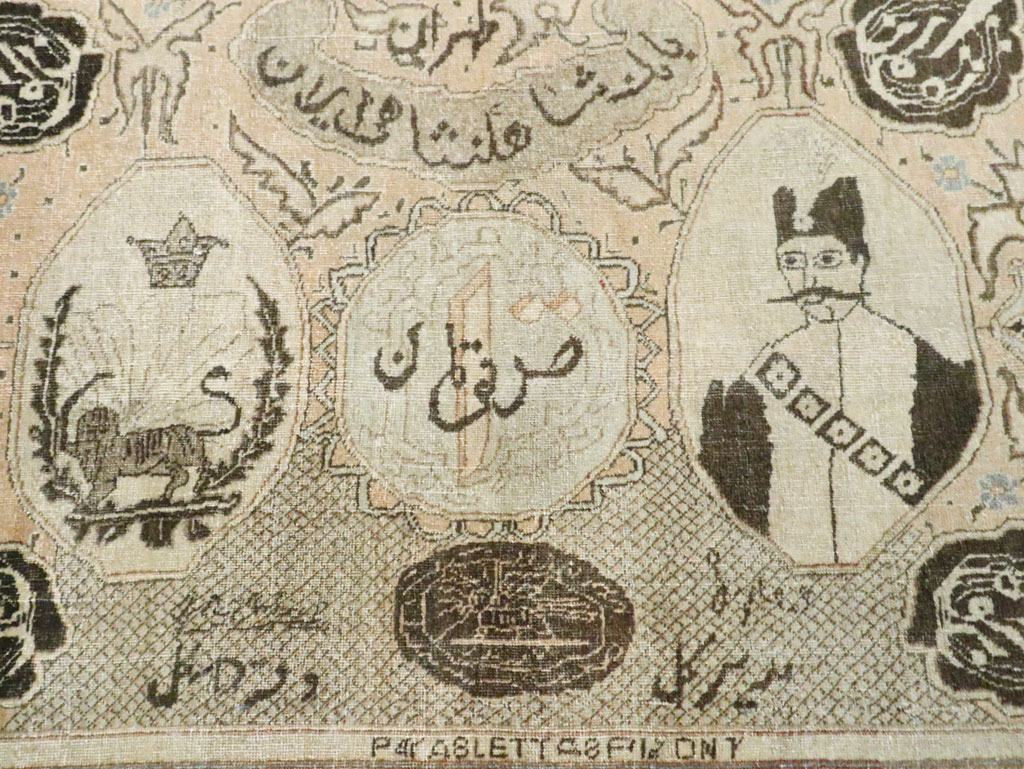 Antique Persian Tabriz Pictorial Rug, No.28901 - Gss