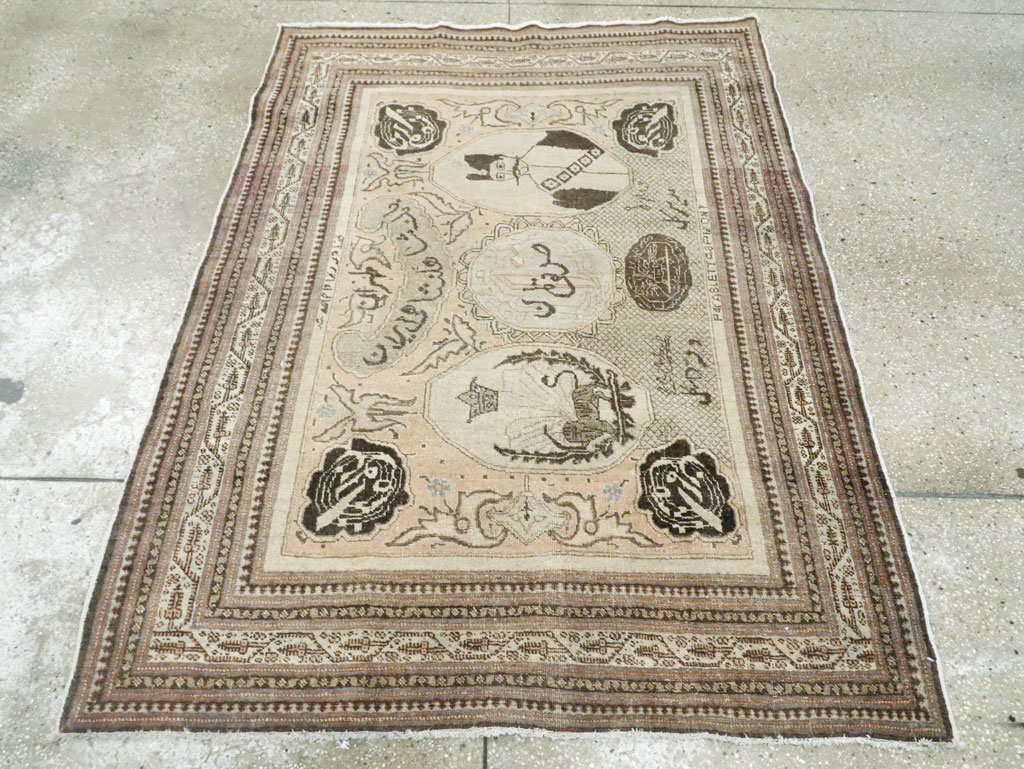 Antique Persian Tabriz Pictorial Rug, No.28901 - Gss