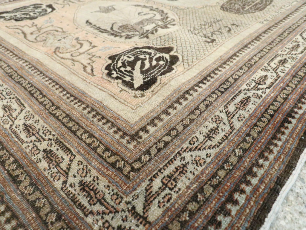 Antique Persian Tabriz Pictorial Rug, No.28901 - Gss