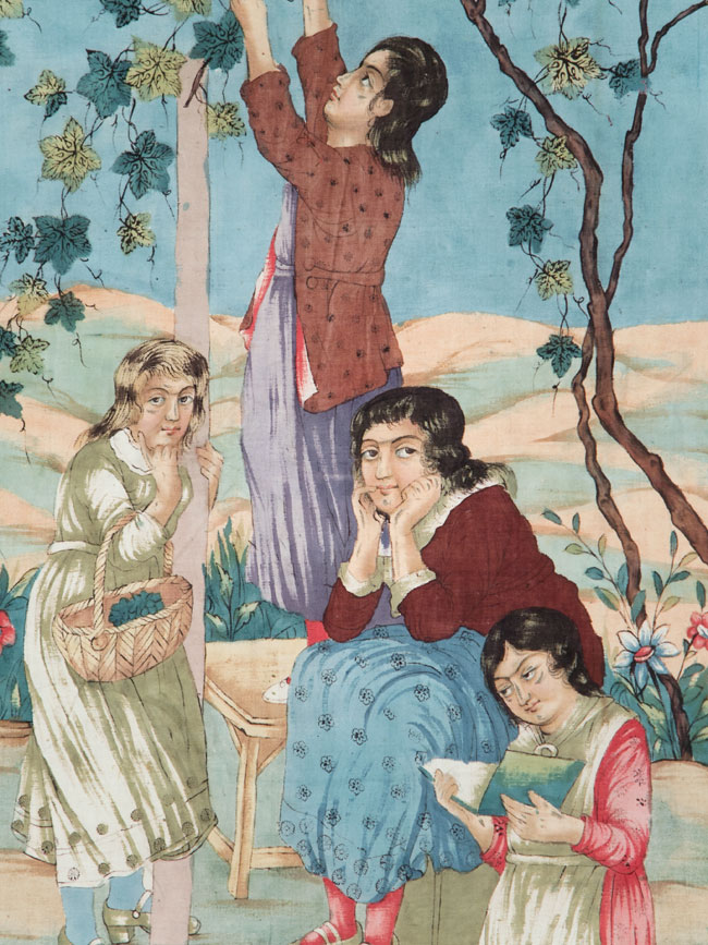 Vintage Persian Isfahan Ghalamkari Textile, No.28904 - Gss