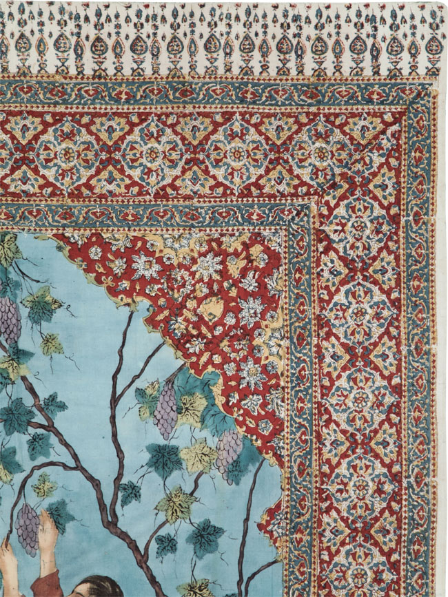 Vintage Persian Isfahan Ghalamkari Textile, No.28904 - Gss