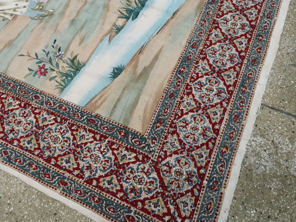 Vintage Persian Isfahan Ghalamkari Textile, No.28904 - Gss