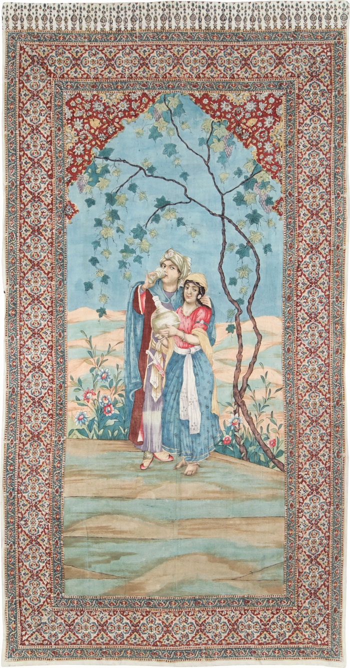 Vintage Persian Isfahan Ghalamkari Textile, No.28905 - Gss