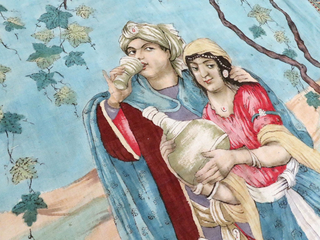 Vintage Persian Isfahan Ghalamkari Textile, No.28905 - Gss