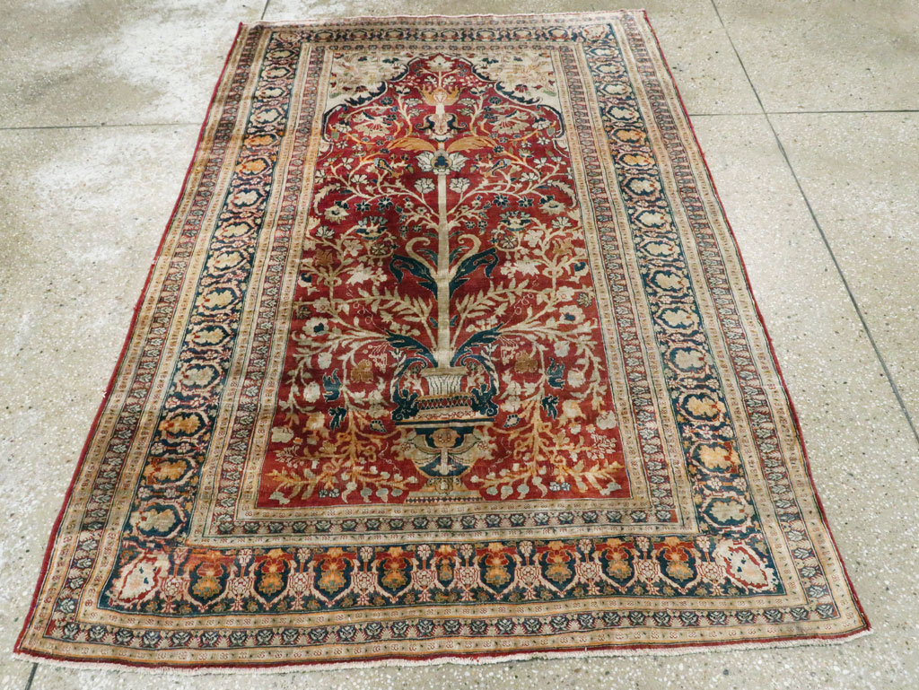 Antique Silk Persian Tabriz Rug, No.28906 - Gss